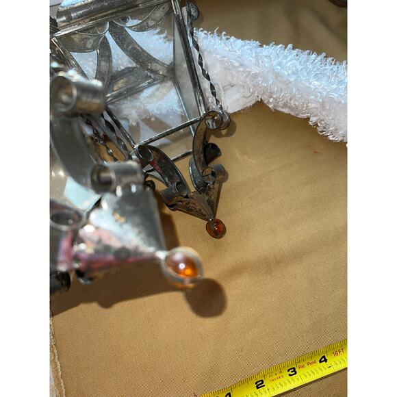 Vintage lanterns metal glass tea lights candles ornate decor - Picture 6 of 13